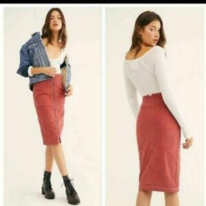 FREE PEOPLE corduroy zipper skirt